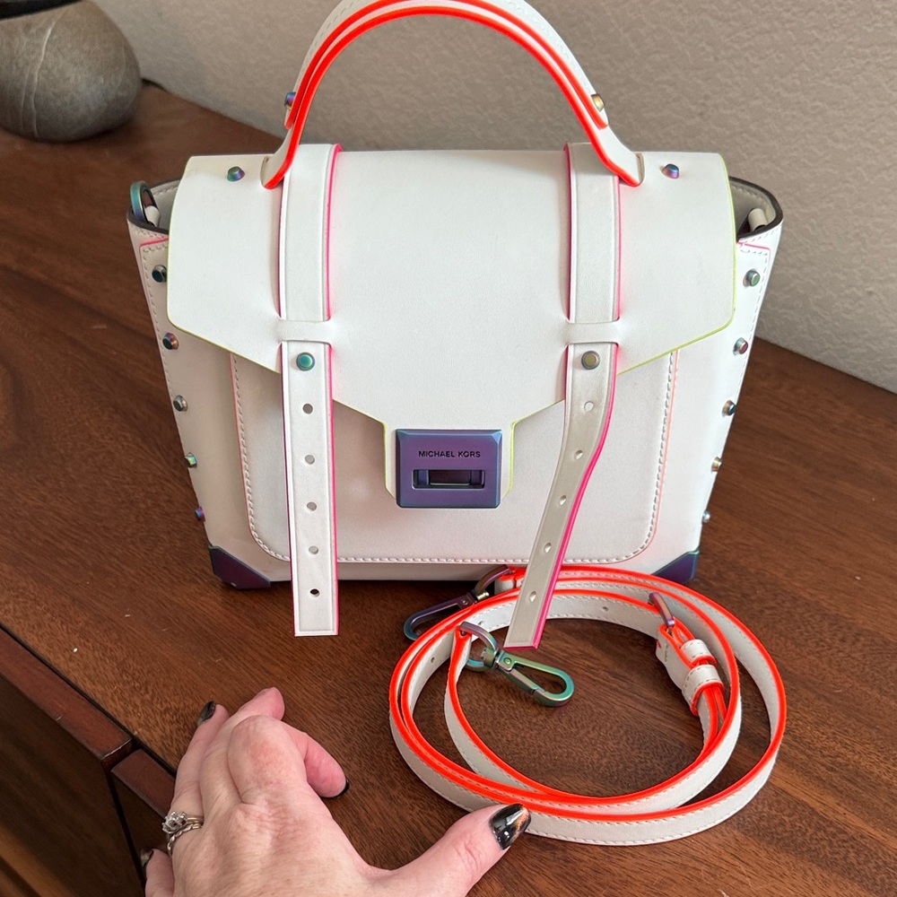 Michael Kors Cream and Pink Satchel - Picture 9 of 9